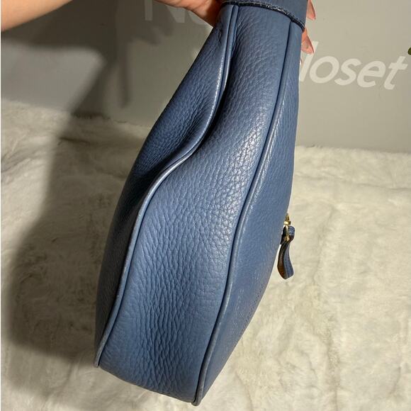 y2k Vintage Coach Hobo Bag 9621 Legacy Milled Blue Leather Ergo Shoulder Bag - Picture 11 of 11